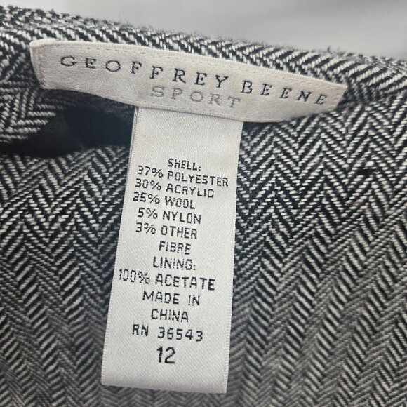 Vintage Geoffrey Beene Sport Wool Blend Lined Floral Embroidery Skirt Size 12 - Picture 5 of 6